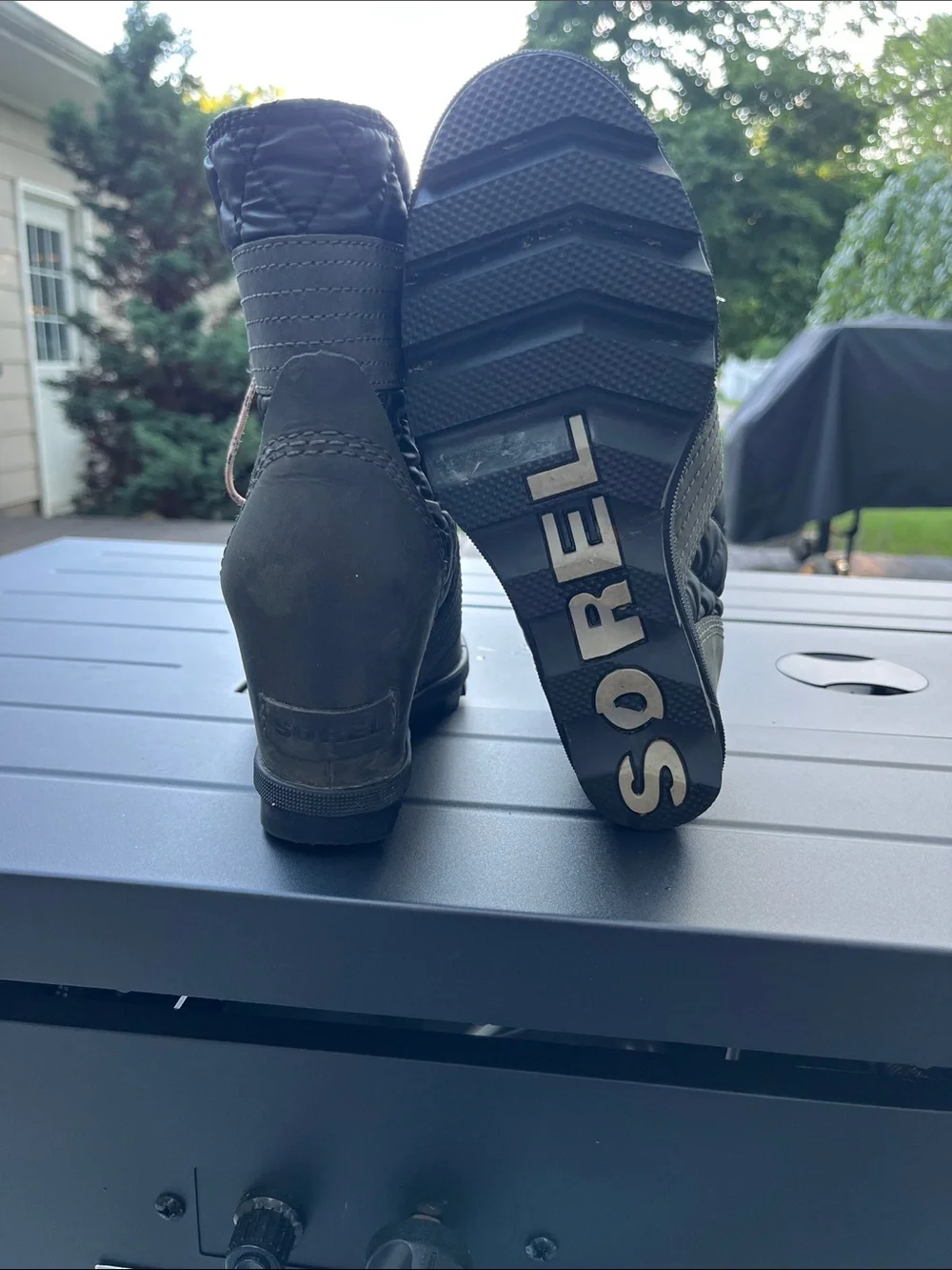 SOREL Joan of Arctic Wedge II Quilted Boots | Olive Green | Size 6.5 - Picture 2 of 5